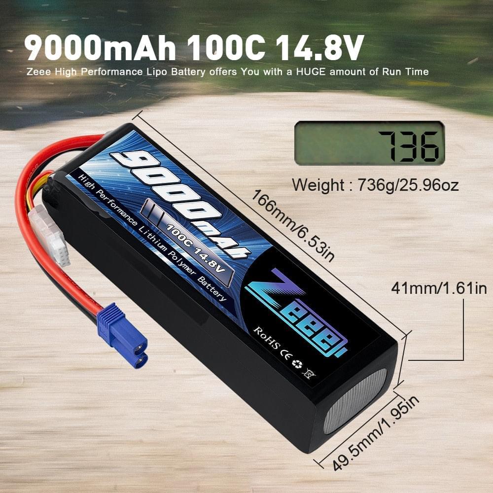 1/2units Zeee 14.8V Lipo Battery - 4S 100C 9000mAh Battery EC5 Connector with Metal Plates for RC Drone Car Truck Tank RC Models FPV Drone Battery 7 1/2units Zeee 14.8V Lipo Battery - 4S 100C 9000mAh Battery EC5 Connector with Metal Plates for RC Drone Car Truck Tank RC Models FPV Drone Battery — изображение 7