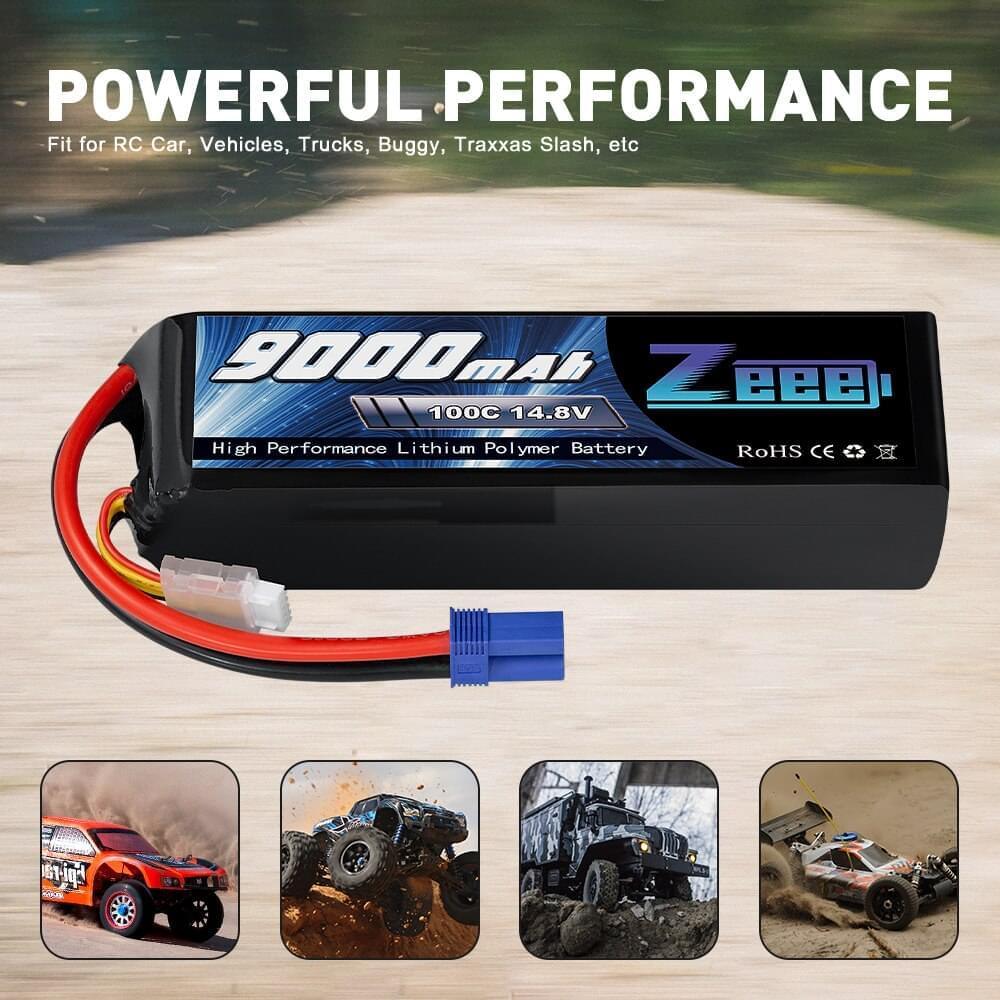 1/2units Zeee 14.8V Lipo Battery - 4S 100C 9000mAh Battery EC5 Connector with Metal Plates for RC Drone Car Truck Tank RC Models FPV Drone Battery 4 1/2units Zeee 14.8V Lipo Battery - 4S 100C 9000mAh Battery EC5 Connector with Metal Plates for RC Drone Car Truck Tank RC Models FPV Drone Battery — изображение 4