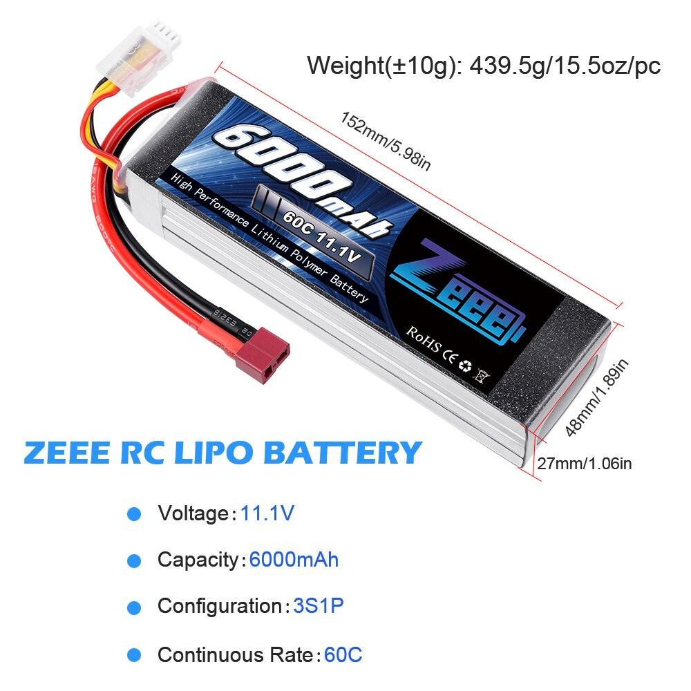 Zeee Lipo Battery 11.1V 6000mAh 60C 3S Lipo Battery Deans Plug 3S Lipo for FPV RC Car Helicopter Racing Hobby FVP Battery Parts 6 Zeee Lipo Battery 11.1V 6000mAh 60C 3S Lipo Battery Deans Plug 3S Lipo for FPV RC Car Helicopter Racing Hobby FVP Battery Parts — изображение 6