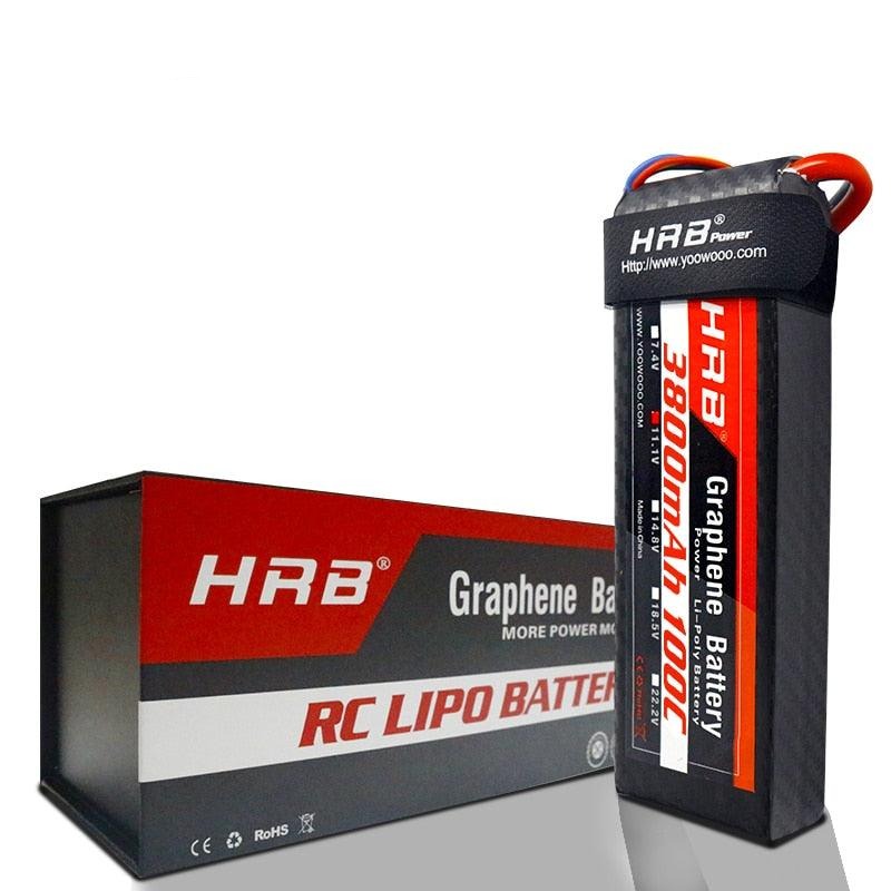 HRB 3800mah Graphene 7.4V 11.1V Lipo Battery 2S 3S 4S 100C 14.8V XT90 XT60 Deans T EC5 RC Airplanes Car Parts 5S 18.5V 6S 22.2V
