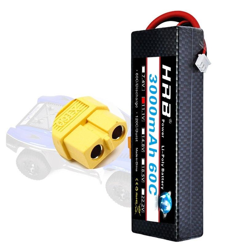 HRB 11.1V 3000mah Lipo 3S Battery - 60C Hard Case XT60 T Deans XT90 EC5 Plug Buggy Car Racing Truck Boat RC Parts