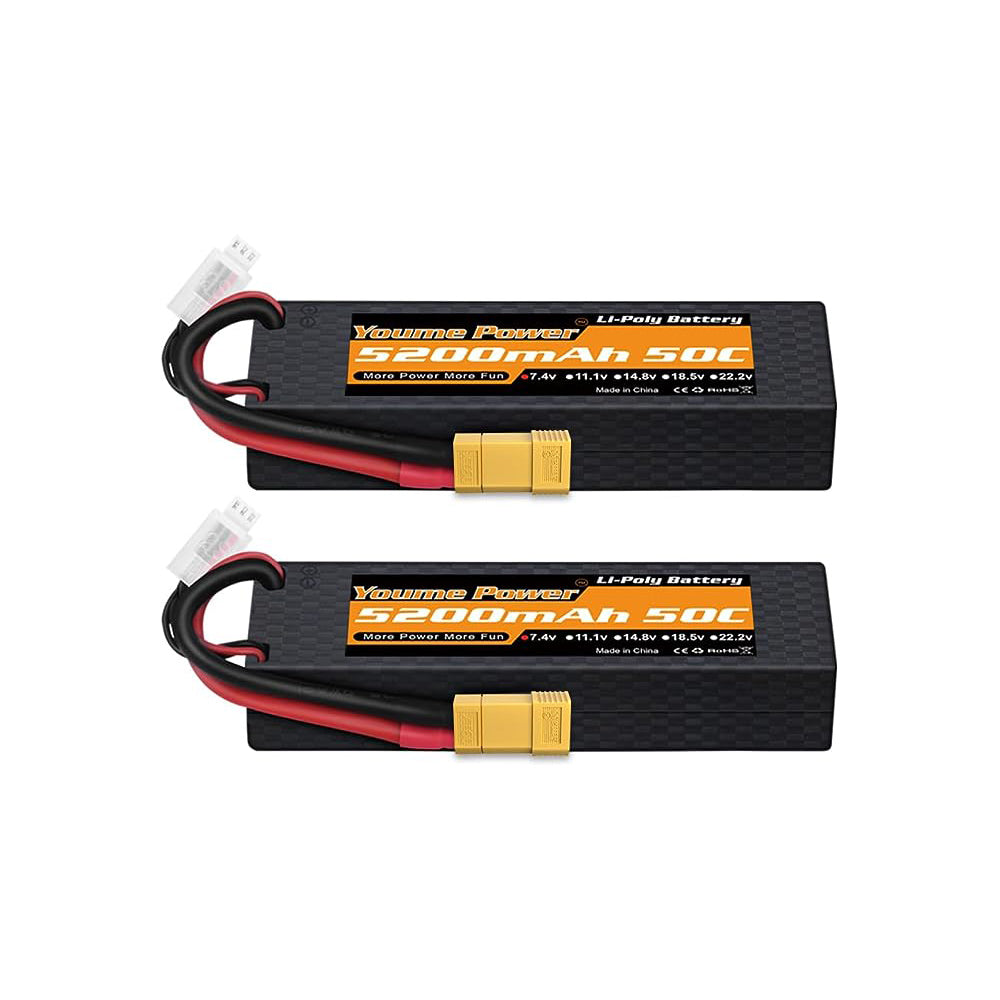 2PCS Youme Lipo 2S Battery 7.4V 5200mah - Hard Case 50C XT60 T XT90 XT150 EC3 EC5 for RC Helicopter Airplane Boat Quadcopter 1 2PCS Youme Lipo 2S Battery 7.4V 5200mah - Hard Case 50C XT60 T XT90 XT150 EC3 EC5 for RC Helicopter Airplane Boat Quadcopter