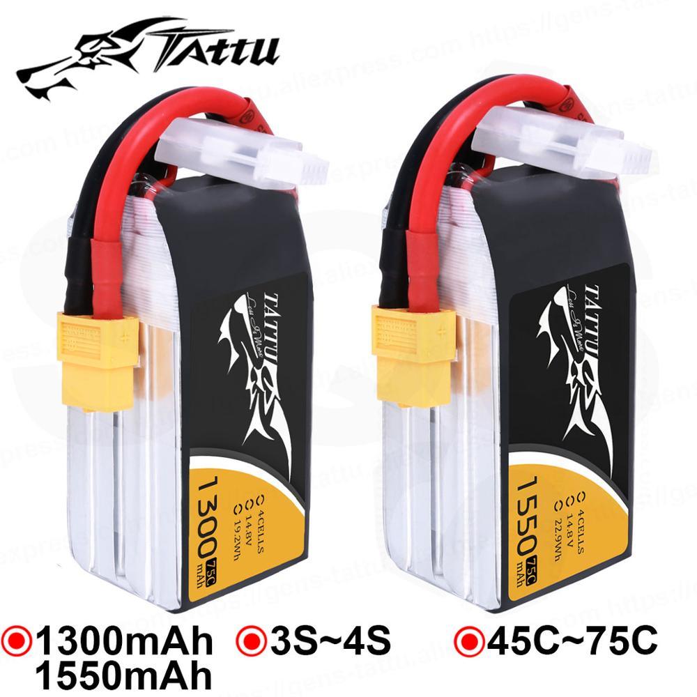 Tattu Lipo Battery 1300mAh 1550mAh 3S 4S XT60 Plug 45C 75C Lipo Racing Battery For Quadcopter Racing FPV Drone RC Helicopter — изображение 4