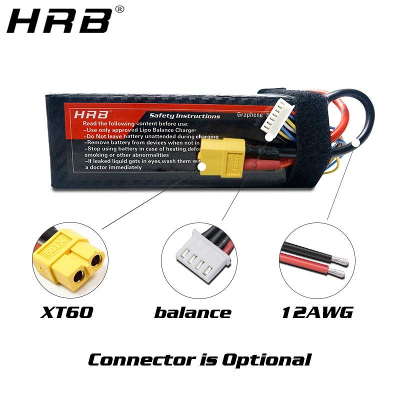 HRB Graphene 2S 7.4V 3000mah Lipo Battery - 3S 11.1V 4S 14.8V 5S 18.5V 6S 22.2V 100C XT90 XT60 Deans T EC5 RC Car Airplanes Parts — изображение 5