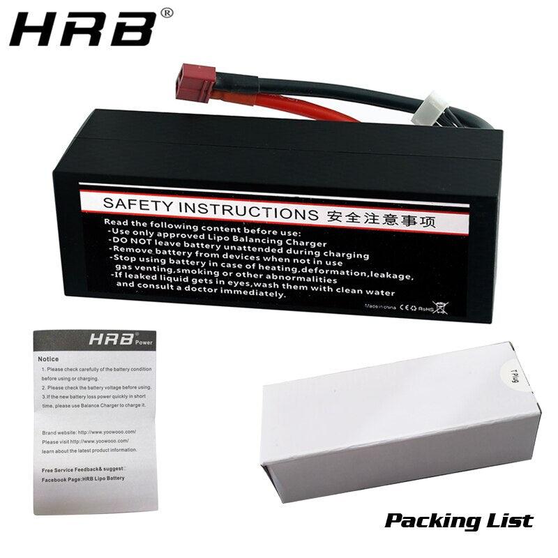 HRB 4S 14.8V 6000mah Lipo Battery - 50C Hard Case Deans T  XR60 XT90 EC5 RC Car Off-Road Truck Boats Helicopter Airplane Parts — изображение 12