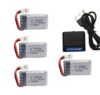 3.7V 300mAH Lipo Battery With 5-in-1 Charger For Udi U816 U830 F180 E55 FQ777 FQ17W Hubsan H107 Syma X11C FY530 RC Drone Battery — изображение 4