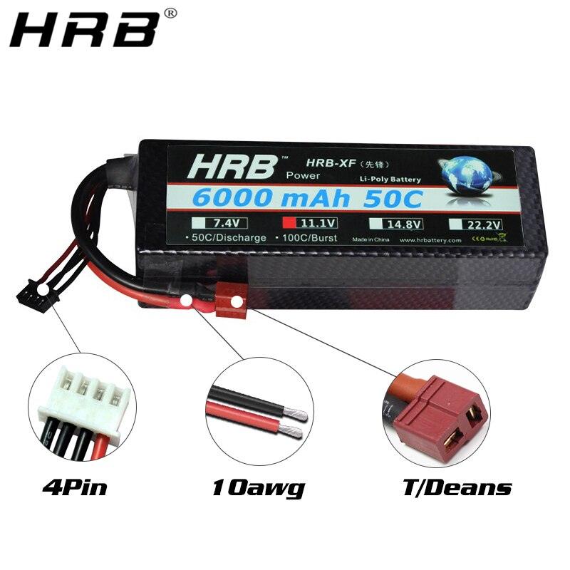 HRB Lipo Battery 3S 11.1V 6000mah - 50C XT60 RC Parts T Deans EC5 XT90 Hardcase Car Truck Airplane Boat Drone FPV - Bild 11