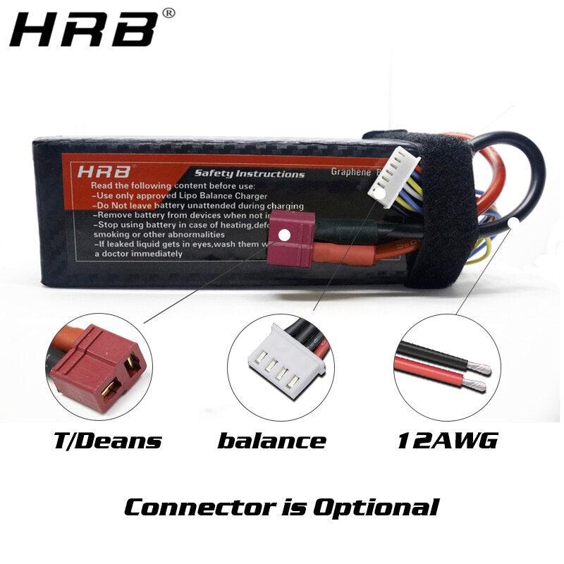 HRB 2S 3S 4000mah Graphene 7.4V 11.1V Lipo Battery 4S 100C 14.8V XT90 XT60 Deans T EC5 5S 18.5V 6S 22.2V RC Airplanes FPV Drone Car Parts — изображение 6