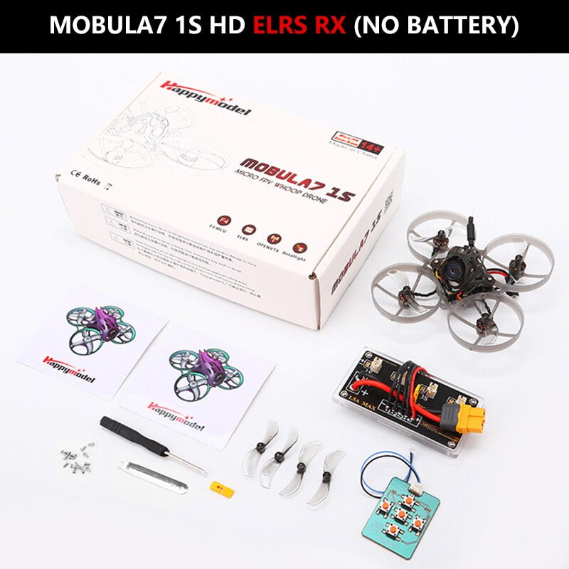 Happymodel Mobula 7 - 1S/HD 75mm Micro FPV Whoop Quadcopter Drone Open VTX 2.4G ELRS Receiver Runcam Nano3 Brushless Motor 10 Happymodel Mobula 7 - 1S/HD 75mm Micro FPV Whoop Quadcopter Drone Open VTX 2.4G ELRS Receiver Runcam Nano3 Brushless Motor — изображение 10