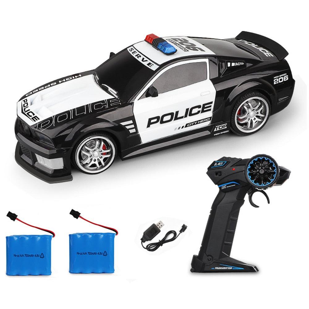 Super Fast Police RC Car - 1/12 Big 2.4GHz Remote Control Cars Toy with Lights Durable Chase Drift Vehicle toys for boys kid Child