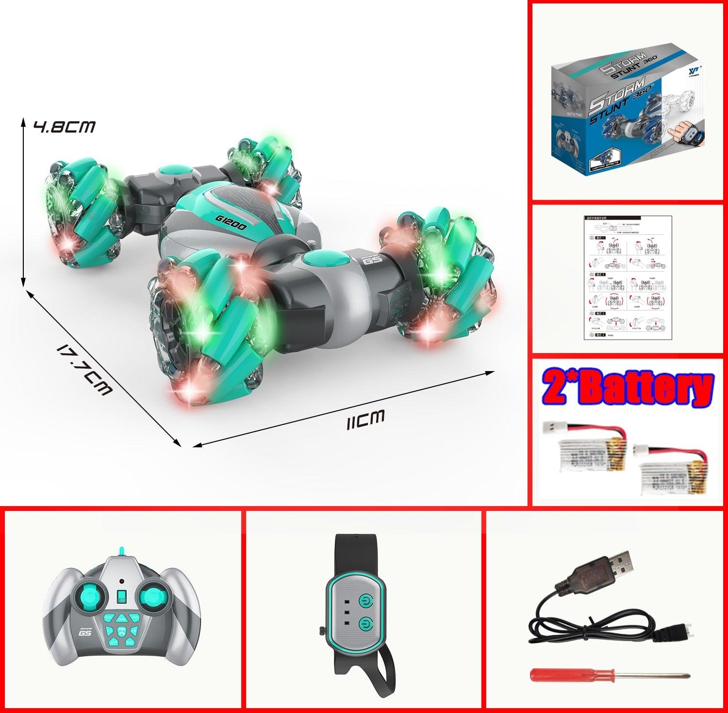 Samll RC Stunt Car Remote Control Watch Gesture Sensor Electric Toy RC Drift Car 2.4GHz 4WD Rotation Gift for Kids Boys Birthday 9 Samll RC Stunt Car Remote Control Watch Gesture Sensor Electric Toy RC Drift Car 2.4GHz 4WD Rotation Gift for Kids Boys Birthday - Image 9