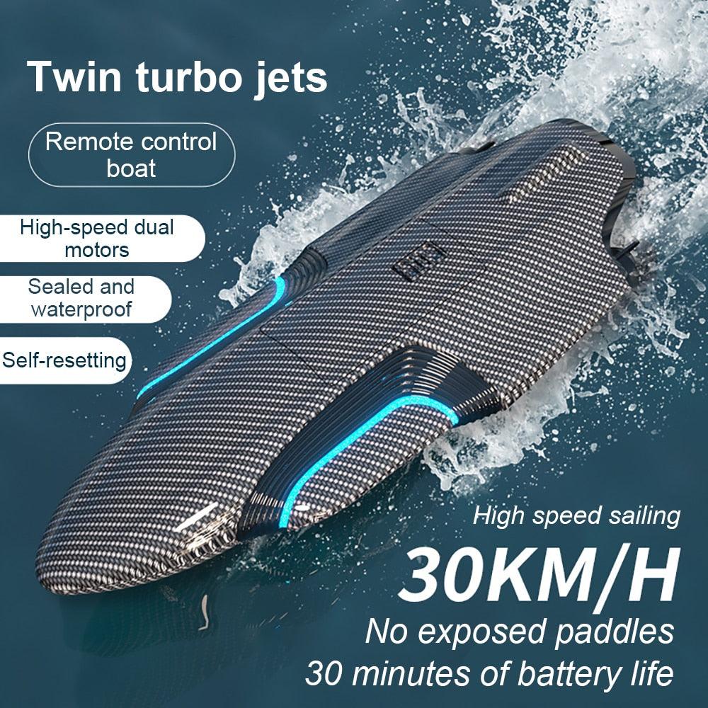 S2 Speed boat - 2.4G RC High Speed Racing Boat 30km/h Waterproof Rechargeable Model Radio Remote Control Speedboat Carbon Fiber Toys Gift Box 2 S2 Speed boat - 2.4G RC High Speed Racing Boat 30km/h Waterproof Rechargeable Model Radio Remote Control Speedboat Carbon Fiber Toys Gift Box - Image 2