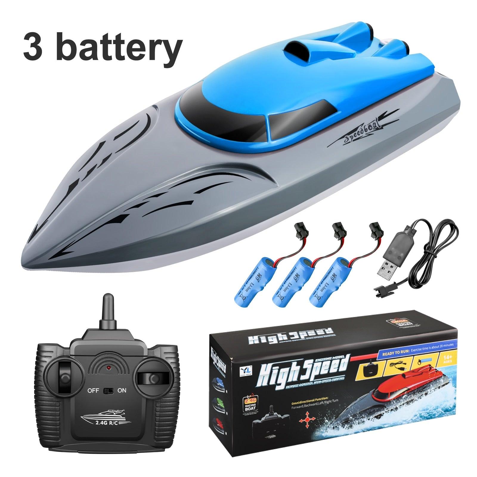 Rc Boat 2.4G High Speed 20km/h Remote Control Speed Boat Rechargeable Waterproof Anti-collision Protection Toys for Children 3 Rc Boat 2.4G High Speed 20km/h Remote Control Speed Boat Rechargeable Waterproof Anti-collision Protection Toys for Children - Image 3
