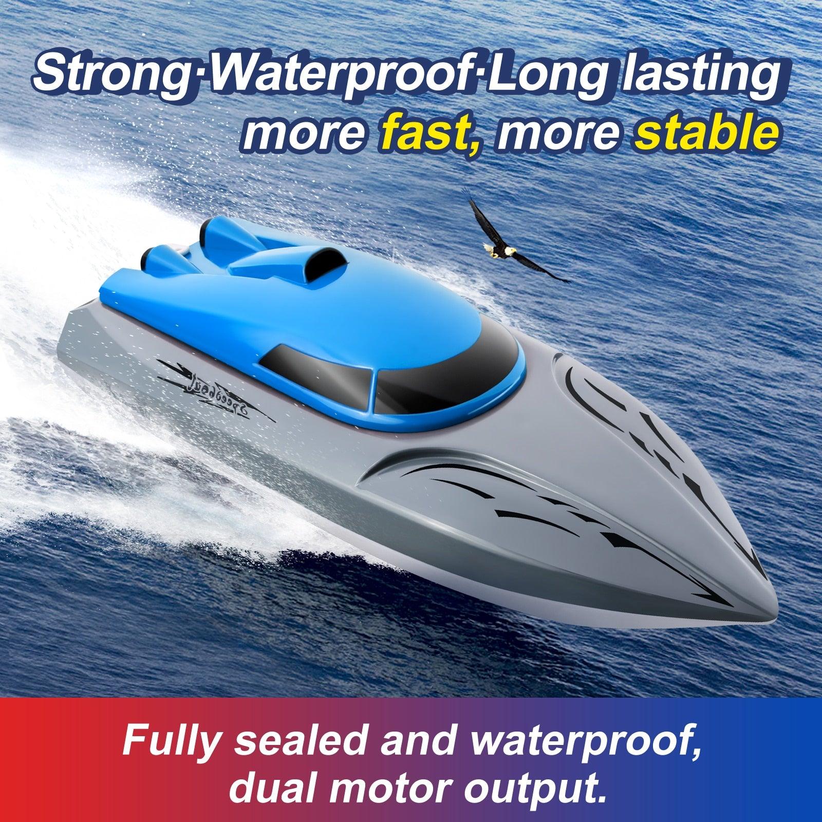 Rc Boat 2.4G High Speed 20km/h Remote Control Speed Boat Rechargeable Waterproof Anti-collision Protection Toys for Children 2 Rc Boat 2.4G High Speed 20km/h Remote Control Speed Boat Rechargeable Waterproof Anti-collision Protection Toys for Children - Image 2