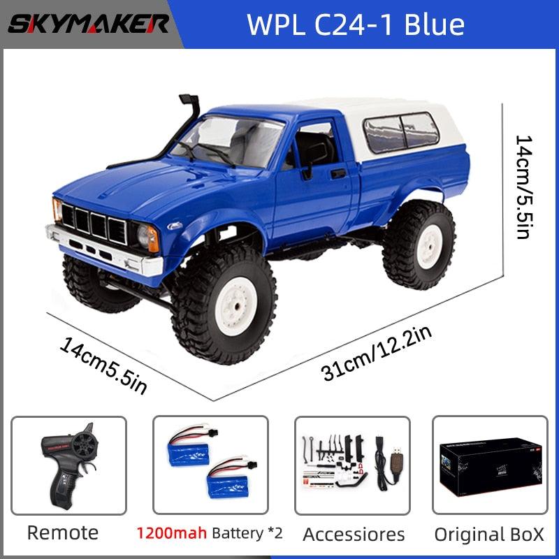 WPL C24-1 Full Scale RC Car 1:16 2.4G 4WD Rock Crawler Electric Buggy Climbing Truck LED Light On-road 1/16 For Kids Gifts Toys 4 WPL C24-1 Full Scale RC Car 1:16 2.4G 4WD Rock Crawler Electric Buggy Climbing Truck LED Light On-road 1/16 For Kids Gifts Toys - Image 4