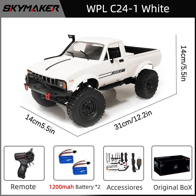 WPL C24-1 Full Scale RC Car 1:16 2.4G 4WD Rock Crawler Electric Buggy Climbing Truck LED Light On-road 1/16 For Kids Gifts Toys 3 WPL C24-1 Full Scale RC Car 1:16 2.4G 4WD Rock Crawler Electric Buggy Climbing Truck LED Light On-road 1/16 For Kids Gifts Toys - Image 3