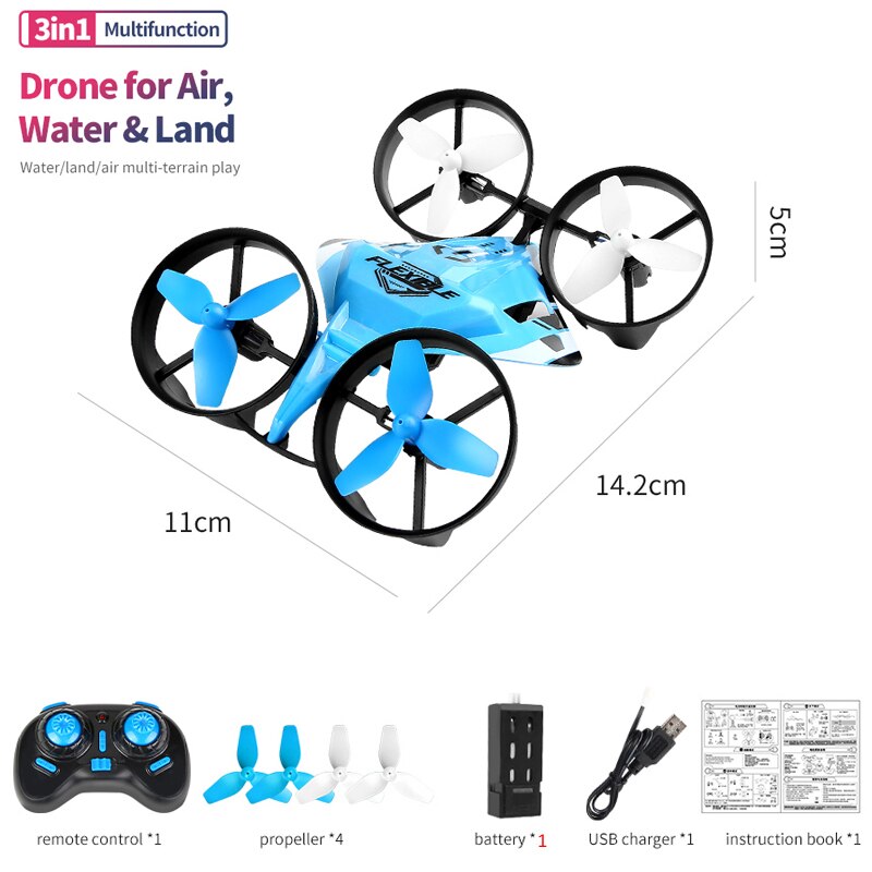 JJRC H113 RC Toys 3in1 Mini Tumbling Drone Waterproof Remote Control Boat Drone For Children Car Plane Water, Land and Air Toy 3 JJRC H113 RC Toys 3in1 Mini Tumbling Drone Waterproof Remote Control Boat Drone For Children Car Plane Water, Land and Air Toy — изображение 3