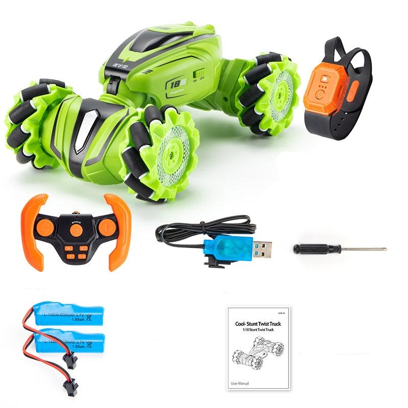 JJRC Q110 RC Stunt Twist Car - 2.4G Remote Control Off-road Climbing Car Gesture Sensor Watch 4WD Drift RC Cars LED Light Kids Toy