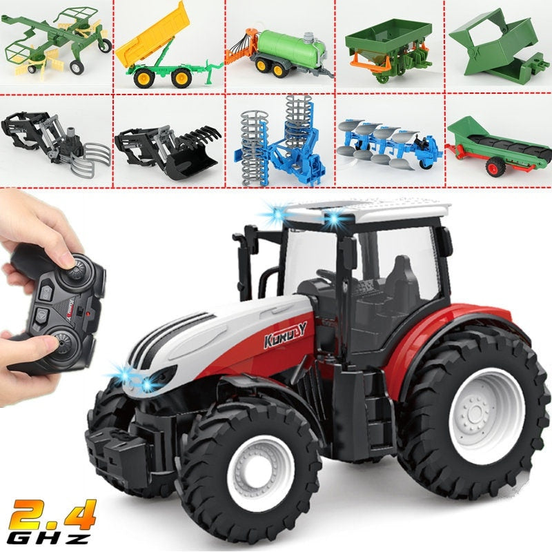 1/24 RC Tractor Trailer with LED Headlight Farm Toys Set - 2.4GHZ Remote Control Car Truck Farming Simulator for Children Kid Gift 2 1/24 RC Tractor Trailer with LED Headlight Farm Toys Set - 2.4GHZ Remote Control Car Truck Farming Simulator for Children Kid Gift - Image 2