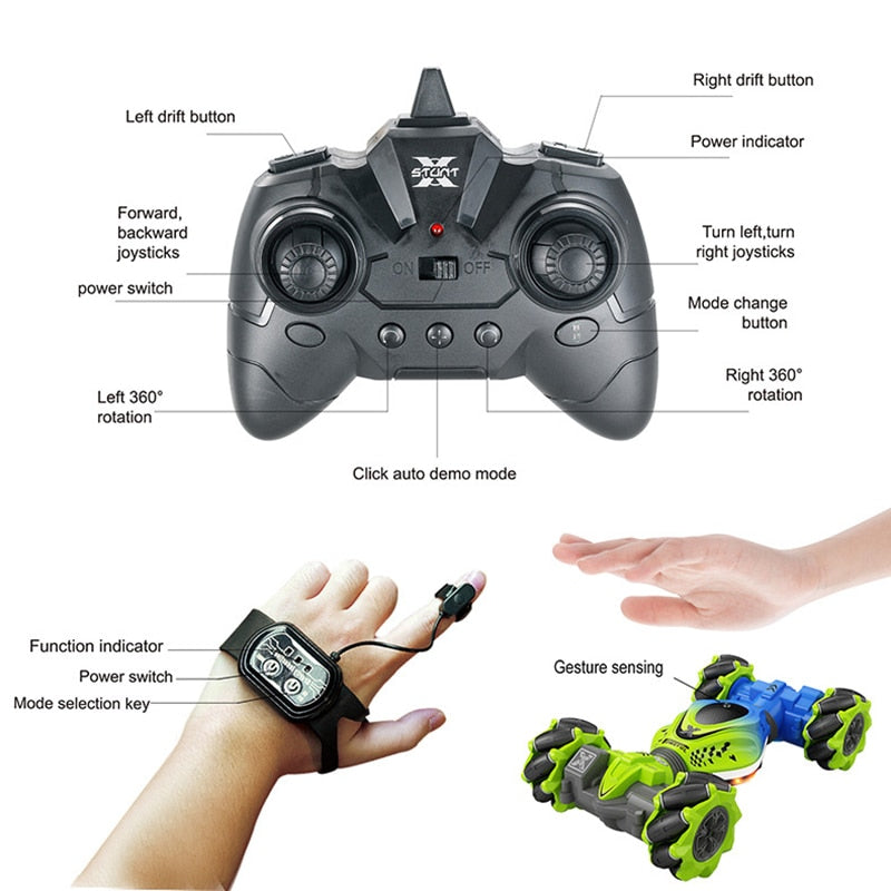 4WD RC Car Toy 2.4G Radio Remote Control Cars - RC Watch Gesture Sensor Rotation Twist Stunt Drift Vehicle Toy for CHildren Kids 10 4WD RC Car Toy 2.4G Radio Remote Control Cars - RC Watch Gesture Sensor Rotation Twist Stunt Drift Vehicle Toy for CHildren Kids - Image 10