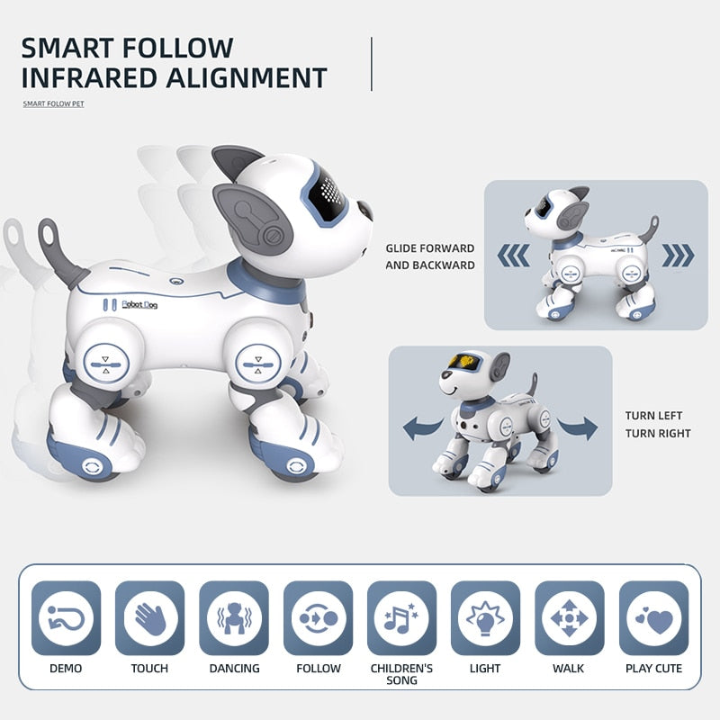 Funny RC Robot Electronic Dog Stunt Dog - Voice Command Programmable Touch-sense Music Song Robot Dog for Children's Toys 8 Funny RC Robot Electronic Dog Stunt Dog - Voice Command Programmable Touch-sense Music Song Robot Dog for Children's Toys - Image 8