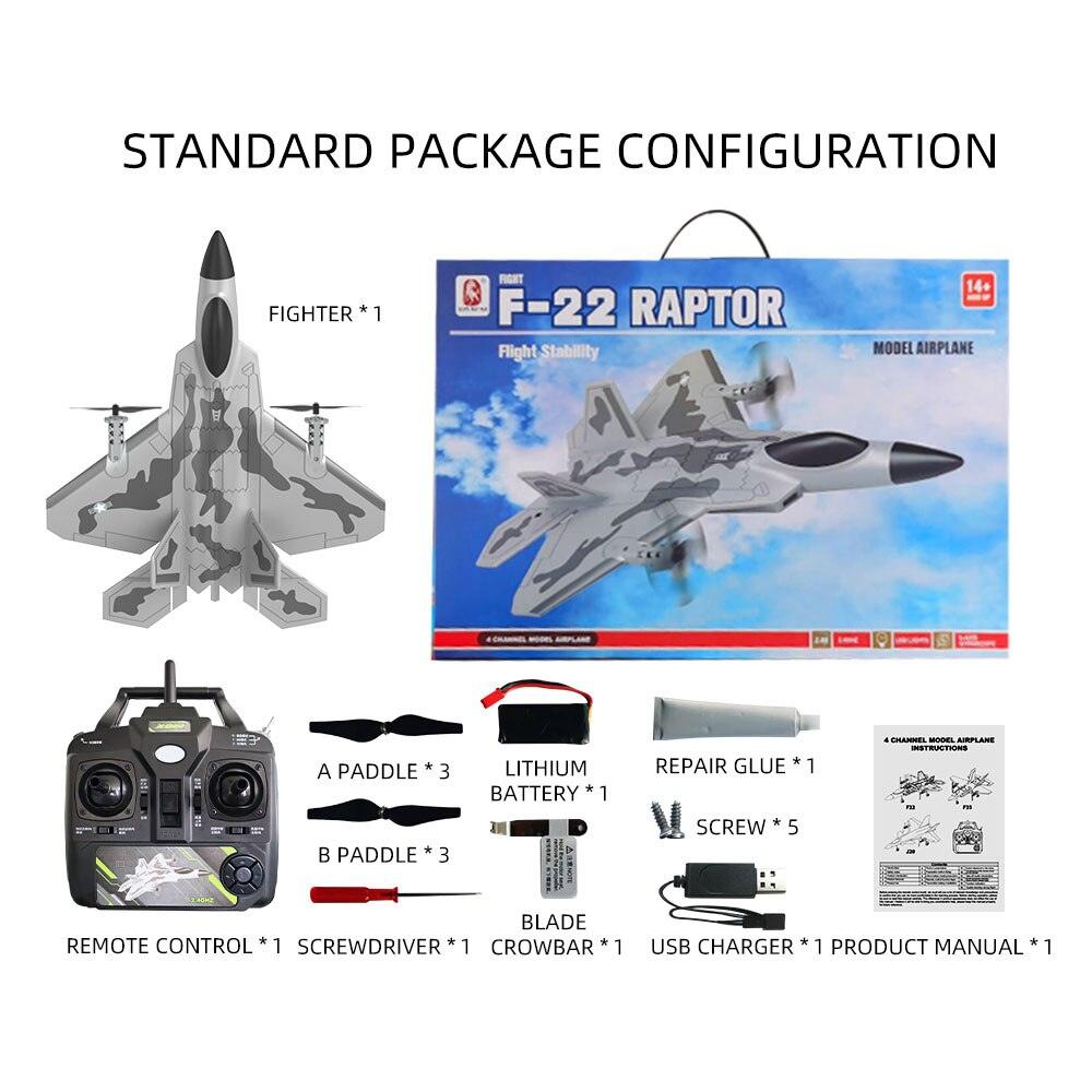 BM16 F22  RC Foam Plane - 4 Channels 6G Auto Stabilization with 720P Camera Remote Control Airplanes Aircraft Toys for Children — изображение 4