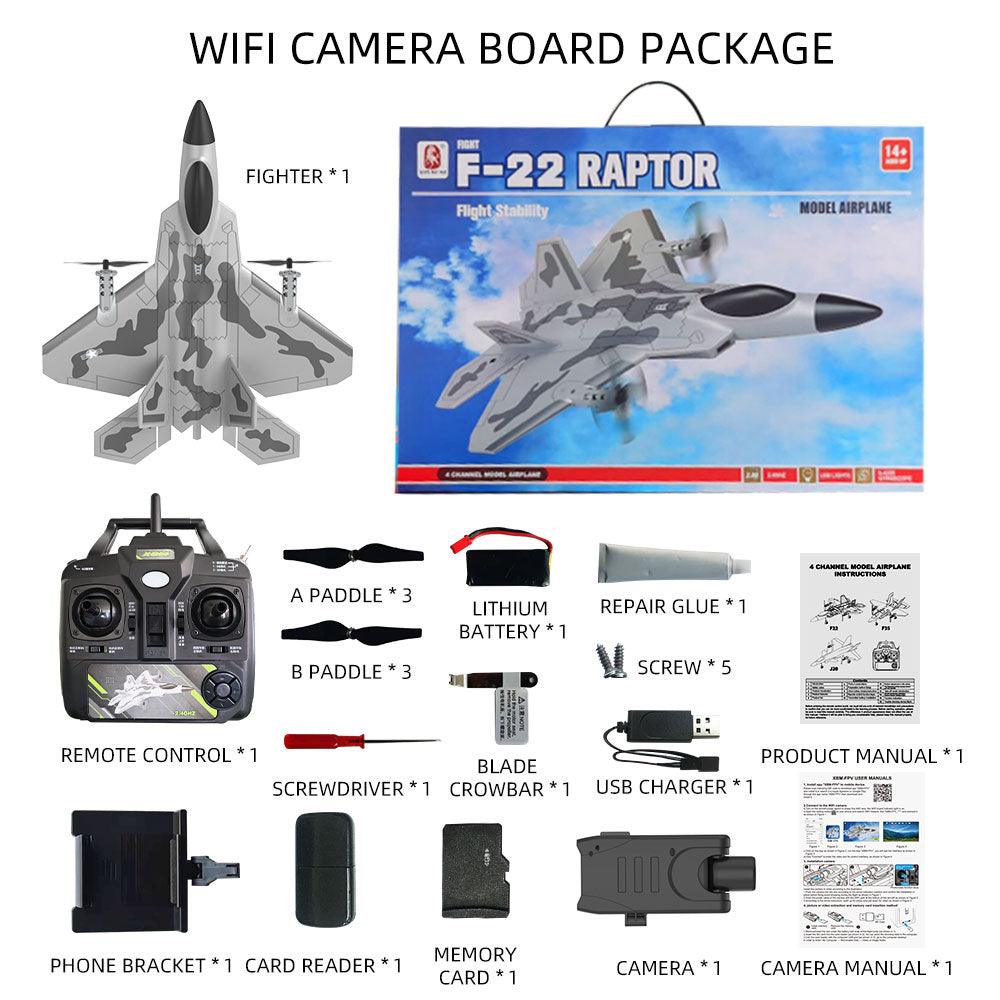 BM16 F22  RC Foam Plane - 4 Channels 6G Auto Stabilization with 720P Camera Remote Control Airplanes Aircraft Toys for Children — изображение 3