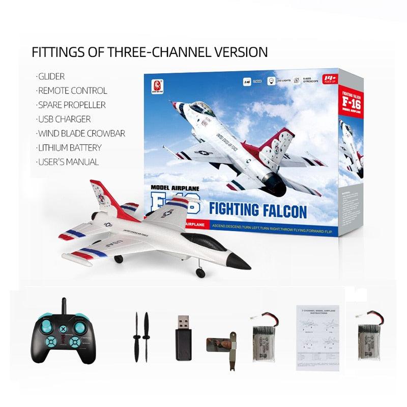 F16 Foam RC Airplane - 2/3 Channels Remote Control Aircraft 2.4G Radio Control Stunt Glider RC Fighter Plane Toys for Children Boy — изображение 4