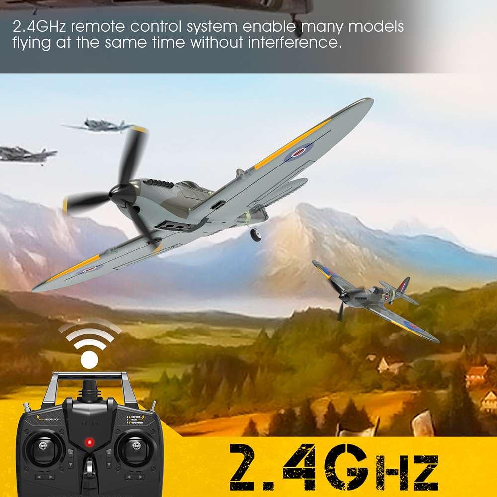 Eachine Spitfire RC Airplane - 2.4GHz EPP 400mm Wingspan 6-Axis Gyro One-Key U-Turn Aerobatic Mini RTF for Trainer Beginner Toys 7 Eachine Spitfire RC Airplane - 2.4GHz EPP 400mm Wingspan 6-Axis Gyro One-Key U-Turn Aerobatic Mini RTF for Trainer Beginner Toys — изображение 7