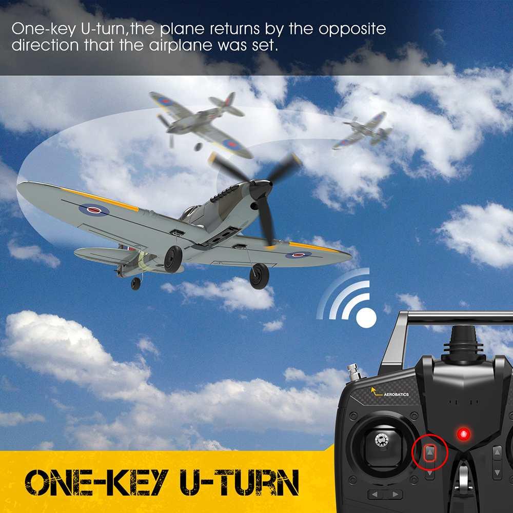 Eachine Spitfire RC Airplane - 2.4GHz EPP 400mm Wingspan 6-Axis Gyro One-Key U-Turn Aerobatic Mini RTF for Trainer Beginner Toys 4 Eachine Spitfire RC Airplane - 2.4GHz EPP 400mm Wingspan 6-Axis Gyro One-Key U-Turn Aerobatic Mini RTF for Trainer Beginner Toys — изображение 4
