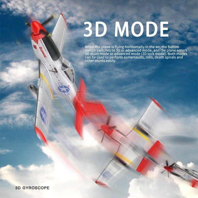 WLtoys A280 Brushless Motor RC Airplane - P51 Fighter Simulator 2.4G 3D6G Mode Aircraft with LED Searchlight Plane Toys for Adults 7 WLtoys A280 Brushless Motor RC Airplane - P51 Fighter Simulator 2.4G 3D6G Mode Aircraft with LED Searchlight Plane Toys for Adults - Image 7