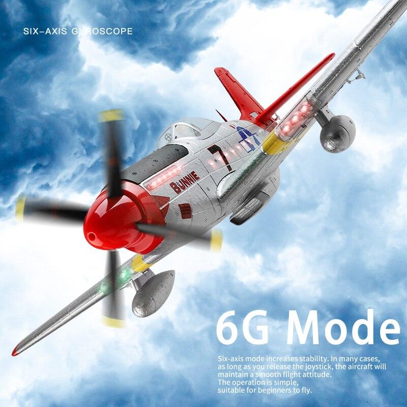 WLtoys A280 Brushless Motor RC Airplane - P51 Fighter Simulator 2.4G 3D6G Mode Aircraft with LED Searchlight Plane Toys for Adults 6 WLtoys A280 Brushless Motor RC Airplane - P51 Fighter Simulator 2.4G 3D6G Mode Aircraft with LED Searchlight Plane Toys for Adults - Image 6