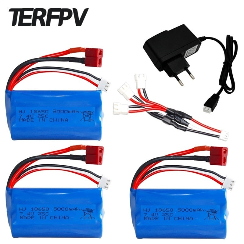 7.4V 3000mAh 18650 Lipo Battery for Wltoys - 10428 /12428/12423 RC Car Parts 2s 7.4v battery For Wltoys 144001 A959-B A969-B Q46 3 7.4V 3000mAh 18650 Lipo Battery for Wltoys - 10428 /12428/12423 RC Car Parts 2s 7.4v battery For Wltoys 144001 A959-B A969-B Q46 - Image 3