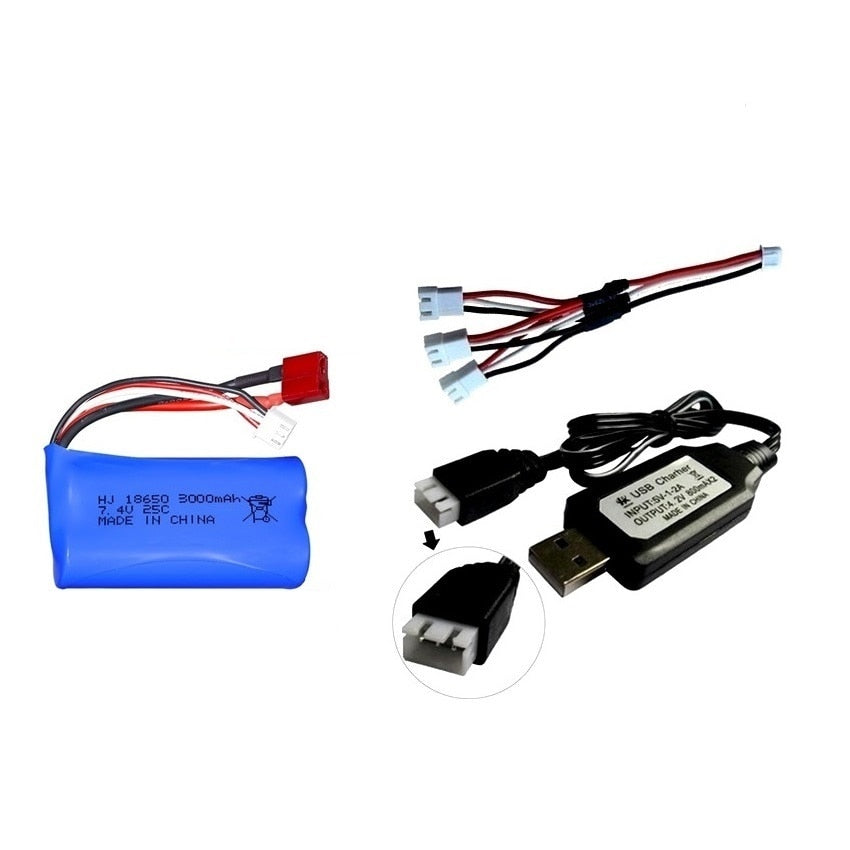 7.4V 3000mAh 18650 Lipo Battery for Wltoys - 10428 /12428/12423 RC Car Parts 2s 7.4v battery For Wltoys 144001 A959-B A969-B Q46 2 7.4V 3000mAh 18650 Lipo Battery for Wltoys - 10428 /12428/12423 RC Car Parts 2s 7.4v battery For Wltoys 144001 A959-B A969-B Q46 - Image 2