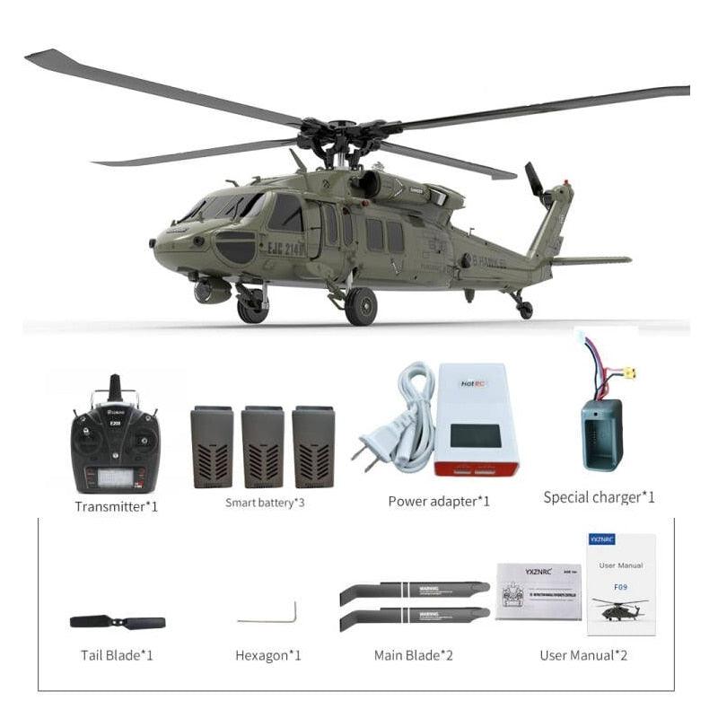 YXZNRC F09 RC Helicopter - 1:47 Scale UH60 Black Hawk 6CH 3D Flybarless Direct Drive Dual Brushless With Transmitter RTF/BNF 4 YXZNRC F09 RC Helicopter - 1:47 Scale UH60 Black Hawk 6CH 3D Flybarless Direct Drive Dual Brushless With Transmitter RTF/BNF - Image 4