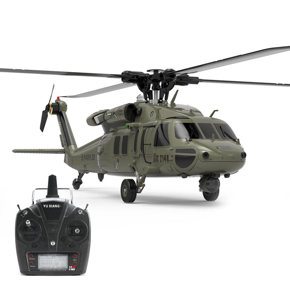YXZNRC F09 RC Helicopter - 1:47 Scale UH60 Black Hawk 6CH 3D Flybarless Direct Drive Dual Brushless With Transmitter RTF/BNF