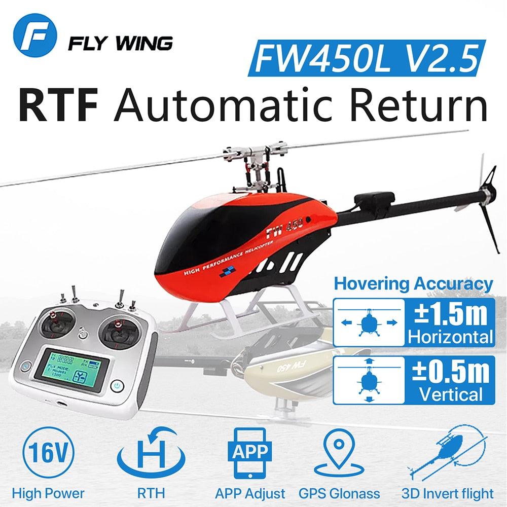 Fly Wing FW450L V2.5 RC Helicopters - Remote Control RTF FBL 3D GPS APP Automatic Return w/H1 Flight Control System 6CH Helicopter for Adults 2 Fly Wing FW450L V2.5 RC Helicopters - Remote Control RTF FBL 3D GPS APP Automatic Return w/H1 Flight Control System 6CH Helicopter for Adults — изображение 2