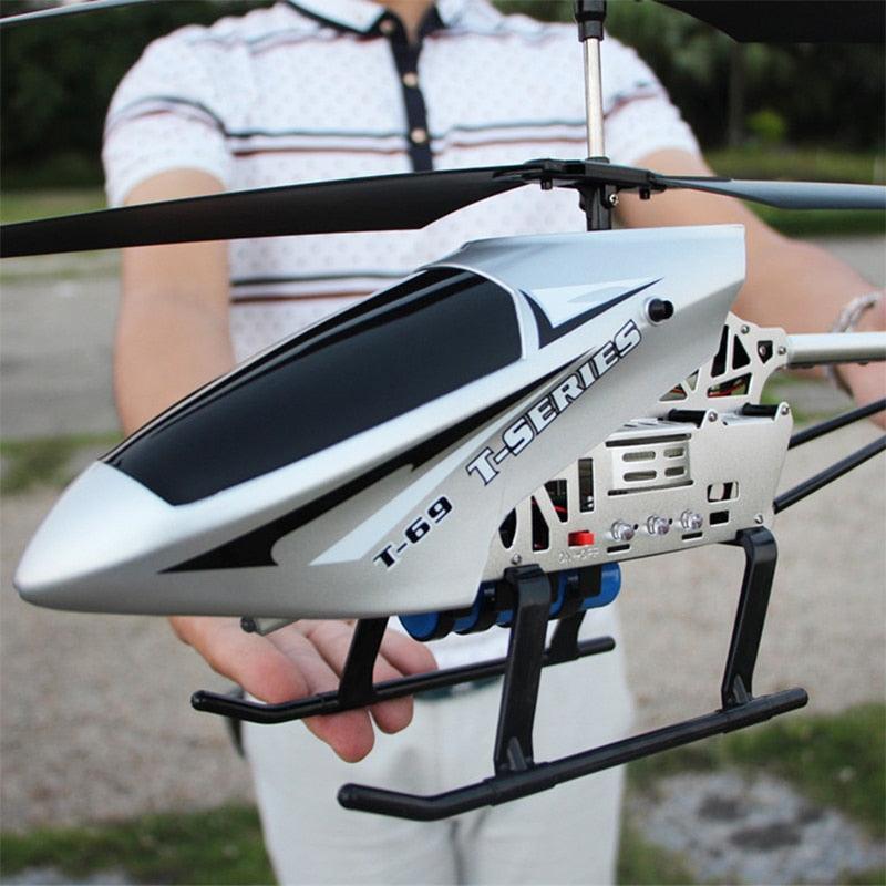 T-69 Large Rc Helicopter - 3.5CH 80cm Extra Large Remote Control Drone Durable Rc Helicopter Charging Toy Drone Model UAV Outdoor Aircraft Helicoptero