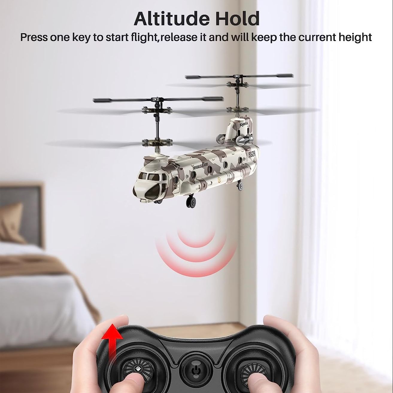 SYMA S52H Remote Control Helicopter - 2.4GHz S52H Military Transport RC Armed Military Aircraft Model Toys for Kids Military Fans 4 SYMA S52H Remote Control Helicopter - 2.4GHz S52H Military Transport RC Armed Military Aircraft Model Toys for Kids Military Fans - Image 4