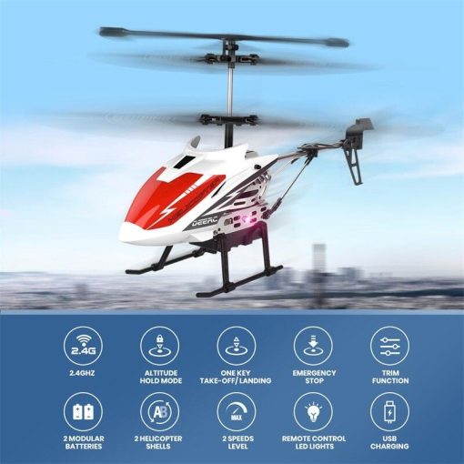 DEERC DE51 Rc Helicopter - Altitude Hold RC Planes With Gyro For Kid Beginner 2.4G Aircraft Indoor Flying Boys Toys 9 DEERC DE51 Rc Helicopter - Altitude Hold RC Planes With Gyro For Kid Beginner 2.4G Aircraft Indoor Flying Boys Toys - Image 9