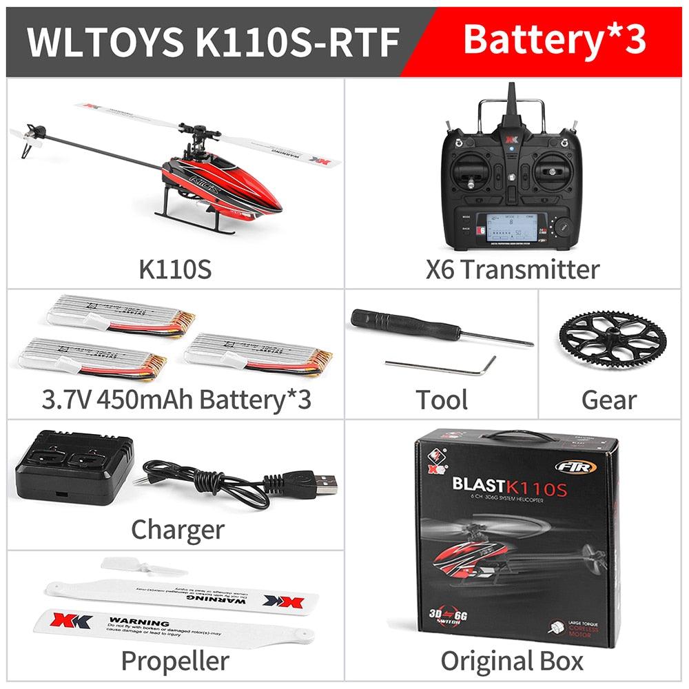 Wltoys K110S RC Helicopter - 6CH 3D 6G 6-Axis System Single Paddle Brushless RC Helicopter Aircraft Drone 14 Wltoys K110S RC Helicopter - 6CH 3D 6G 6-Axis System Single Paddle Brushless RC Helicopter Aircraft Drone - Image 14