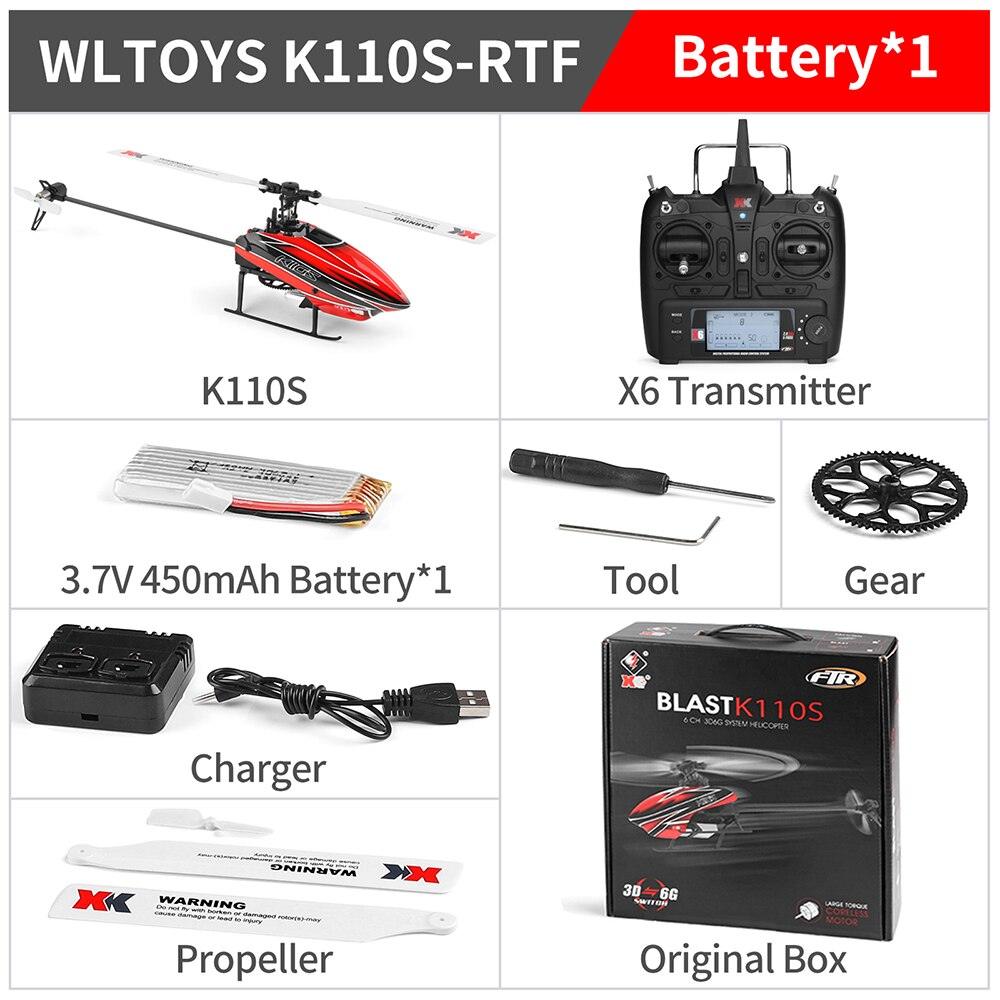 Wltoys K110S RC Helicopter - 6CH 3D 6G 6-Axis System Single Paddle Brushless RC Helicopter Aircraft Drone 9 Wltoys K110S RC Helicopter - 6CH 3D 6G 6-Axis System Single Paddle Brushless RC Helicopter Aircraft Drone - Image 9