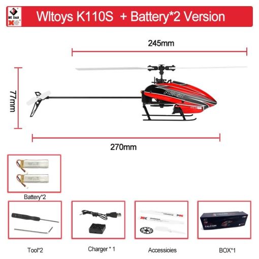 Wltoys XK K110s RC Helicopter - BNF 2.4G 6CH 3D 6G 6-Axis System Brushless Motor RC Quadcopter Remote Control Drone Toys For Kids Gifts - Image 6