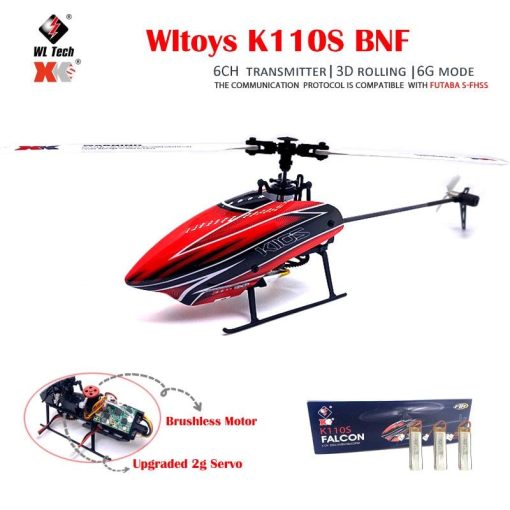 Wltoys XK K110s RC Helicopter - BNF 2.4G 6CH 3D 6G 6-Axis System Brushless Motor RC Quadcopter Remote Control Drone Toys For Kids Gifts - Image 3