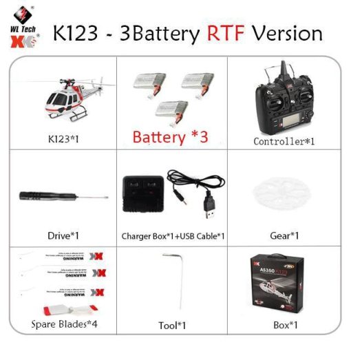 WLtoys XK K123 Rc Helicopter - RTF 2.4G 6CH 3D 6G 6-Axis Modes Brushless Motor RC Quadcopter Helicopter Toys For Kids Gifts - Image 8
