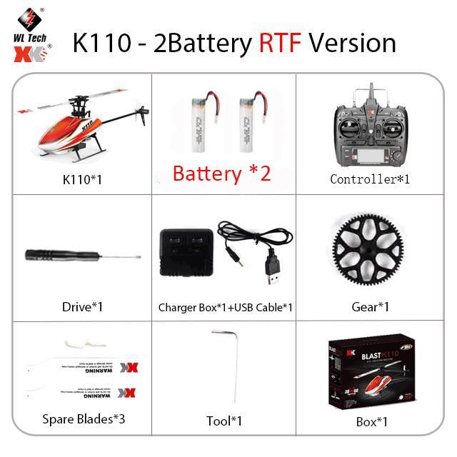 WLtoys XK K110 RC Helicopter - 2.4G 6CH 3D 6G 6-Axis System Brushless Motor RC Quadcopter Remote Control Toys For Kids Gifts 5 WLtoys XK K110 RC Helicopter - 2.4G 6CH 3D 6G 6-Axis System Brushless Motor RC Quadcopter Remote Control Toys For Kids Gifts — изображение 5