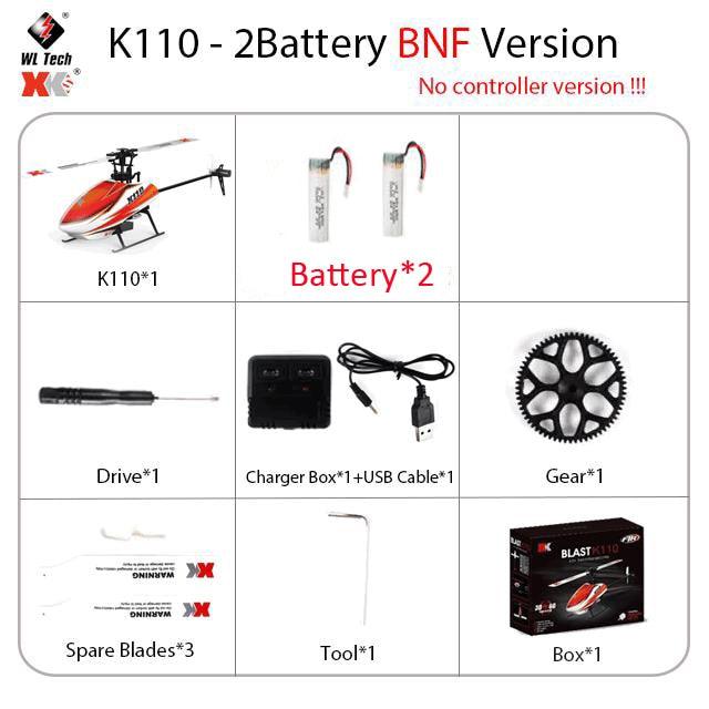 WLtoys XK K110 RC Helicopter - 2.4G 6CH 3D 6G 6-Axis System Brushless Motor RC Quadcopter Remote Control Toys For Kids Gifts 2 WLtoys XK K110 RC Helicopter - 2.4G 6CH 3D 6G 6-Axis System Brushless Motor RC Quadcopter Remote Control Toys For Kids Gifts — изображение 2