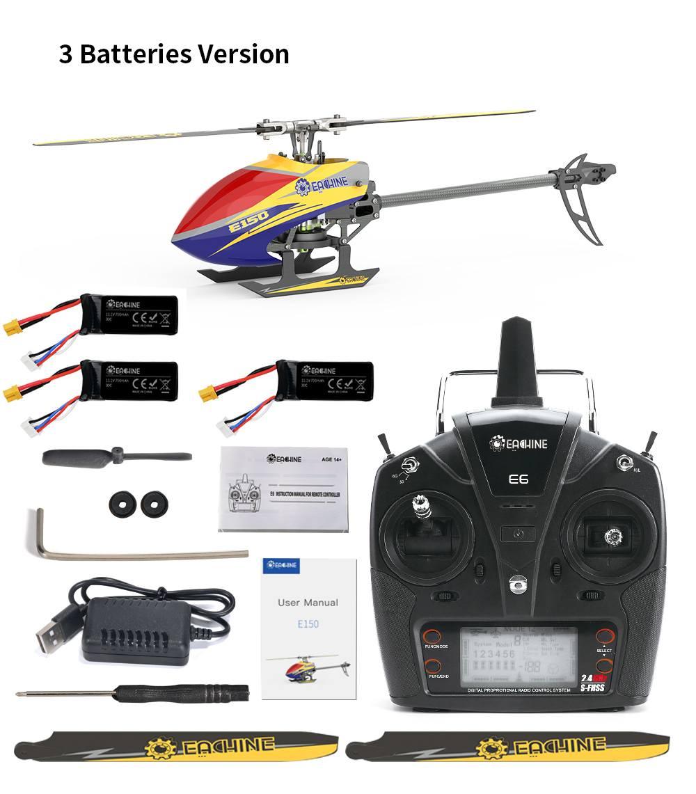 Eachine E150 RC Helicopter - 2.4G 6CH 6-Axis Gyro 3D6G Dual Brushless Motor Flybarless RTF Compatible With FUTABA S-FHSS Toys 9 Eachine E150 RC Helicopter - 2.4G 6CH 6-Axis Gyro 3D6G Dual Brushless Motor Flybarless RTF Compatible With FUTABA S-FHSS Toys — изображение 9