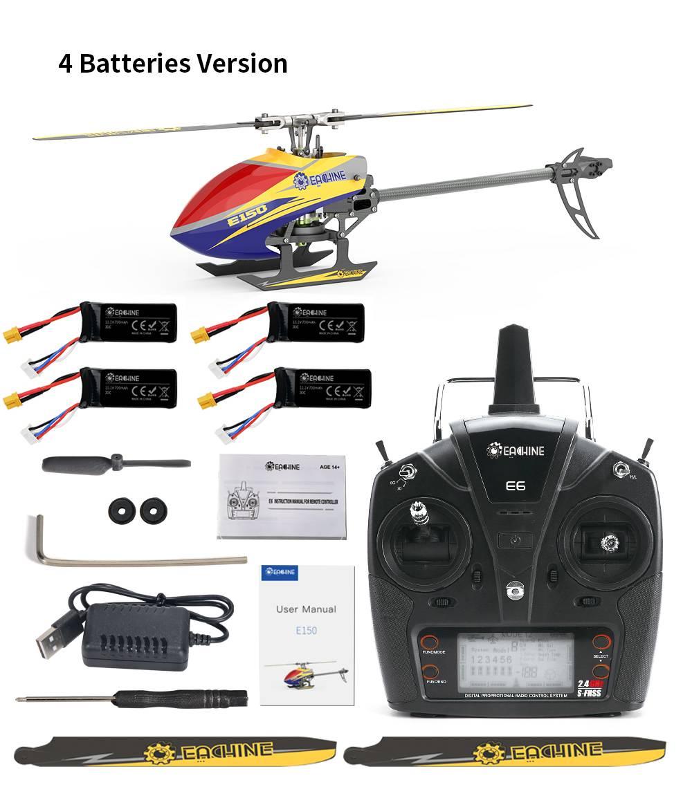 Eachine E150 RC Helicopter - 2.4G 6CH 6-Axis Gyro 3D6G Dual Brushless Motor Flybarless RTF Compatible With FUTABA S-FHSS Toys 4 Eachine E150 RC Helicopter - 2.4G 6CH 6-Axis Gyro 3D6G Dual Brushless Motor Flybarless RTF Compatible With FUTABA S-FHSS Toys — изображение 4