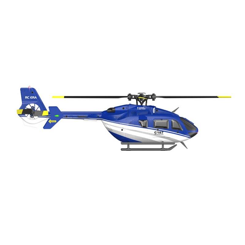 RC ERA C187 Rc Helicopter - 2.4G 4CH Single Blade EC-135 Scale 6-Axis Gyro Electric Flybarless RC Remote Control Helicopter RTF VS Eachine E120